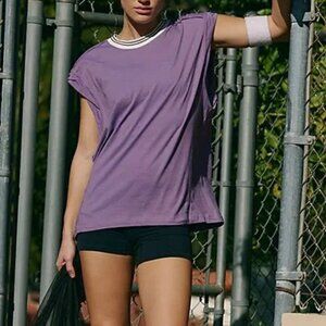 #5 NWT Free People Don't Sweat It Oversized Tee in Violet